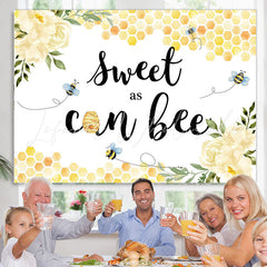 Lofaris Sweet As Can Bee Floral Themed Happy Birthday Backdrop