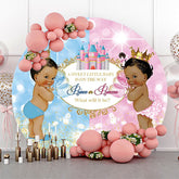 Lofaris Sweet Baby Graffiti Round Gender Reveal Backdrop