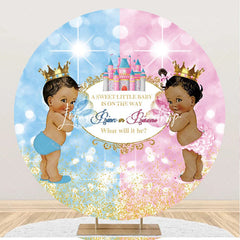 Lofaris Sweet Baby Graffiti Round Gender Reveal Backdrop