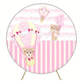 Sweet Baby Shower Bear Round Backdrop For Memorable Gender Reveal