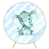 Sweet Baby Shower Elephant Round Backdrop For Gender Reveal Party