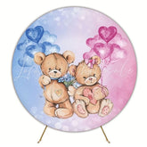 Sweet Baby Shower Revelation Bear Round Backdrop For Memorable Event