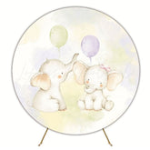 Sweet Baby Shower Revelation Elephant Round Backdrop For Celebration