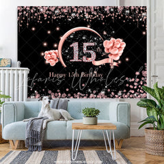Lofaris Sweet Balloon Bokeh Happy 15Th Birthday Backdrop