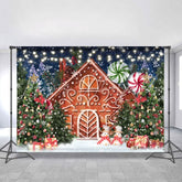 Lofaris Sweet Candy And Red House Backdrop For Chrismas Party