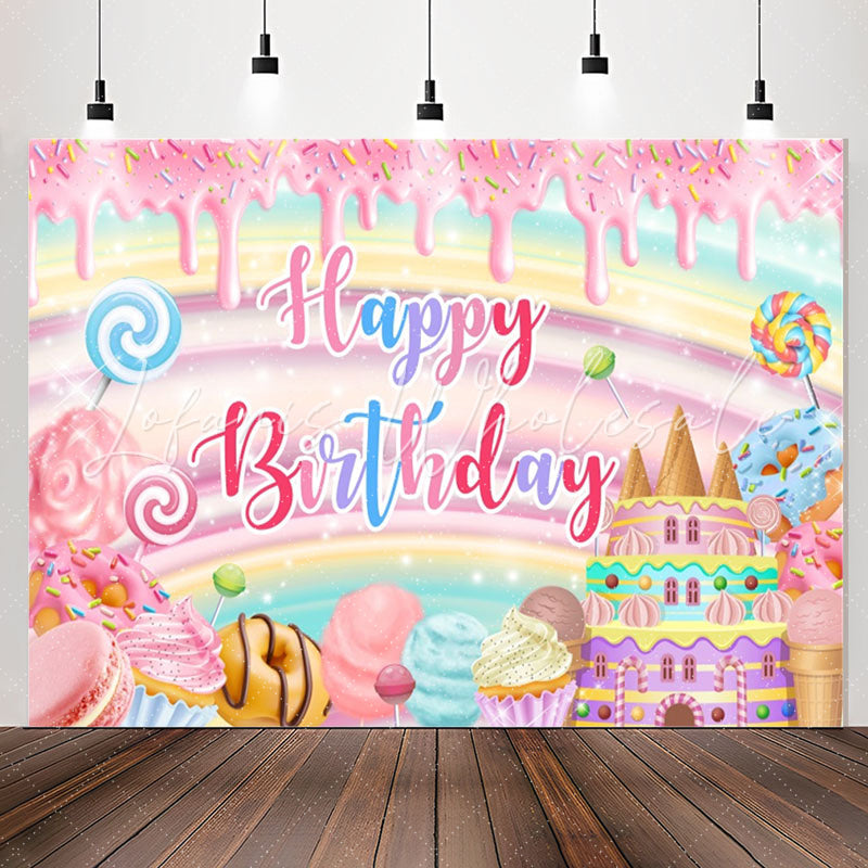 Lofaris Sweet Candyland Dessert Birthday Backdrop For Girl