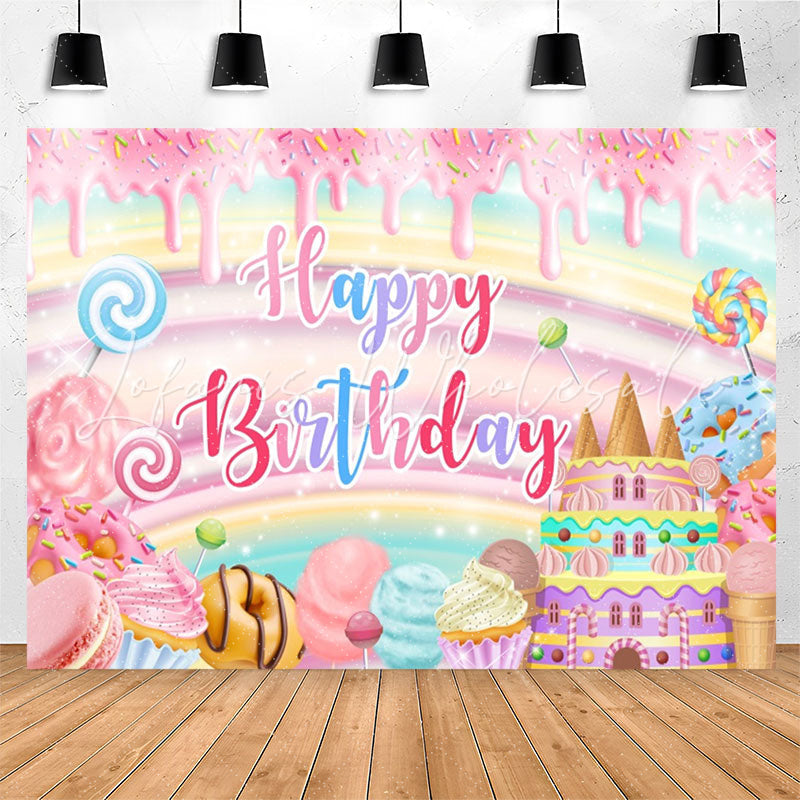 Lofaris Sweet Candyland Dessert Birthday Backdrop For Girl