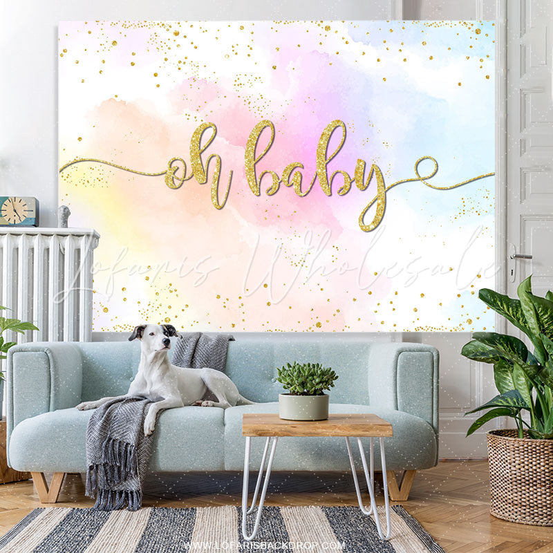 Lofaris Sweet Color Graffiti Baby Shower Backdrop For Girl