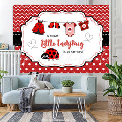 Lofaris Sweet Little Ladybuy Is On Her Way Baby Shower Backdrop