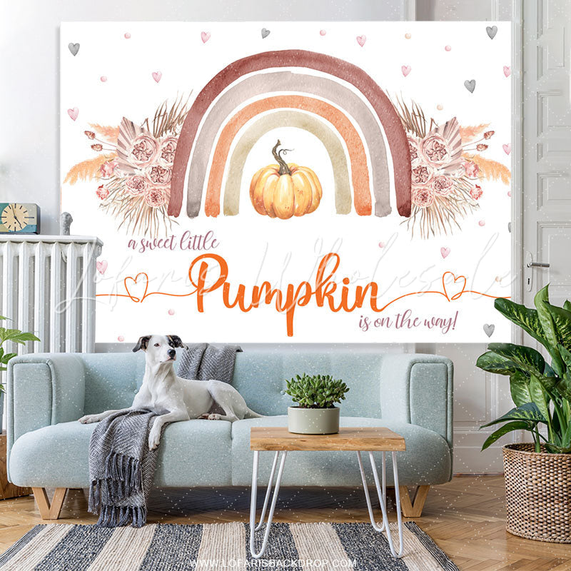 Lofaris Sweet Little Pumpkin Id On The Way Baby Shower Backdrop