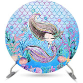 Lofaris Sweet Mermaid Under The Sea Circle Birthday Backdrop