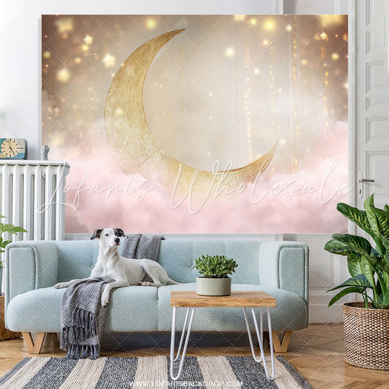 Lofaris Sweet Night Moon Light Happy Birthday Backdrop