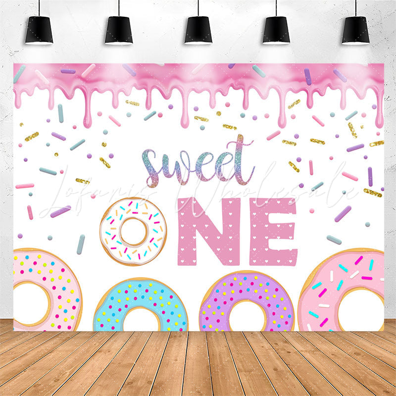 Lofaris Sweet One Colourful Donut 1st Birthday Backdrop