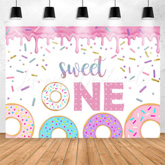 Lofaris Sweet One Colourful Donut 1st Birthday Backdrop