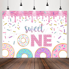 Lofaris Sweet One Colourful Donut 1st Birthday Backdrop