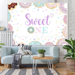Lofaris Sweet One Donuts First Birthday Simple Backdrop for Gilrs