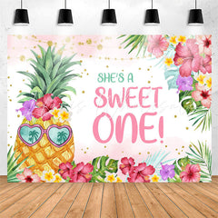Lofaris Sweet Pineapple Floral Girl 1st Birthday Backdrop