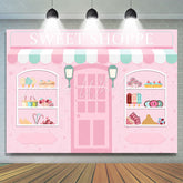 Lofaris Sweet Shoppe Baby Pink Candyland Happy Birthday Backdrop
