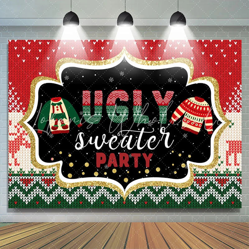 Lofaris Sweet Ugly Sweater Party Them Merry Christmas Backdrop