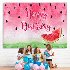 Lofaris Sweet Watermelon Happy Birthday Backdrop Decoration