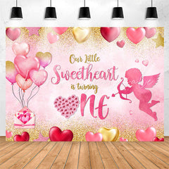 Lofaris Sweetheart One Pink Balloon 1st Birthday Backdrop