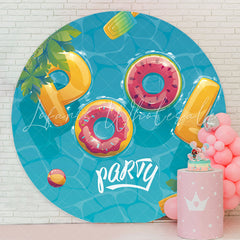 Lofaris Swimming Pool Party Summer Round Backdrop Cover