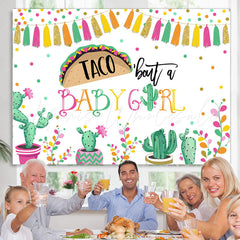 Lofaris Taco Bout A Baby Girl Cactus Fiesta Shower Backdrop