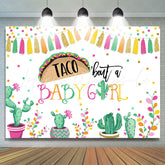 Lofaris Taco Bout A Baby Girl Cactus Fiesta Shower Backdrop