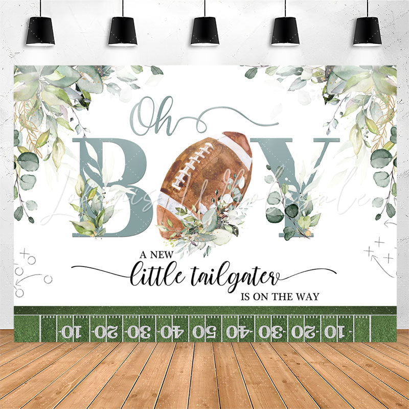 Lofaris Tailgater Football Oh Boy Baby Shower Backdrop