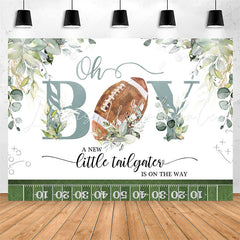 Lofaris Tailgater Football Oh Boy Baby Shower Backdrop