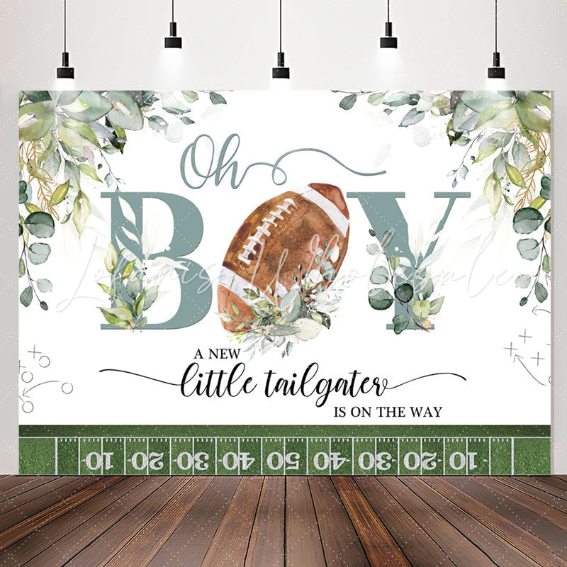 Lofaris Tailgater Football Oh Boy Baby Shower Backdrop