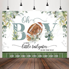 Lofaris Tailgater Football Oh Boy Baby Shower Backdrop
