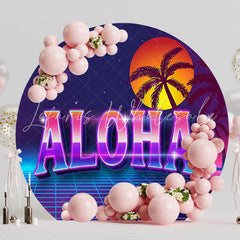 Tardezinha Aloha Round Backdrop for Tropical Celebration