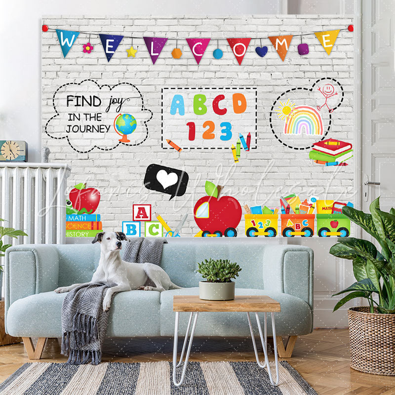 Lofaris Teaching Online Study at Home Welcome Photo Backdrop