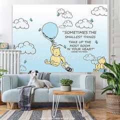Lofaris Teddy Bear And Pig Light Blue Sky Birthday Backdrop