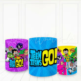 Lofaris Teen Superhero Cartoon Plinth Cover Happy Birthday Cake Table