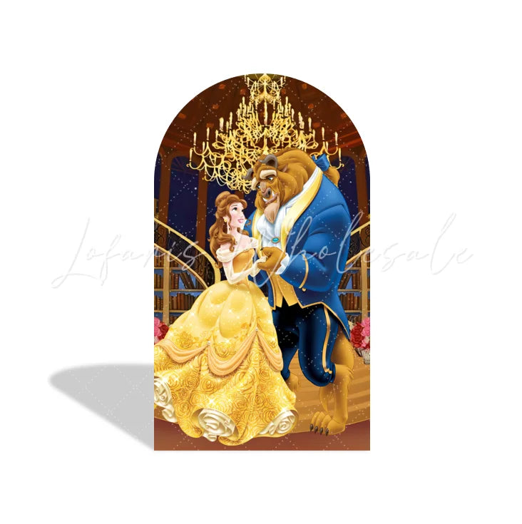 The Beauty And The Beast Birthday Baby Shower Party Ground Arch Backdrop Wall Cloth Cover