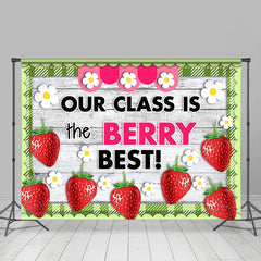 Lofaris The Berry Best Green Wooden Back To School Backdrop