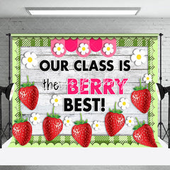 Lofaris The Berry Best Green Wooden Back To School Backdrop