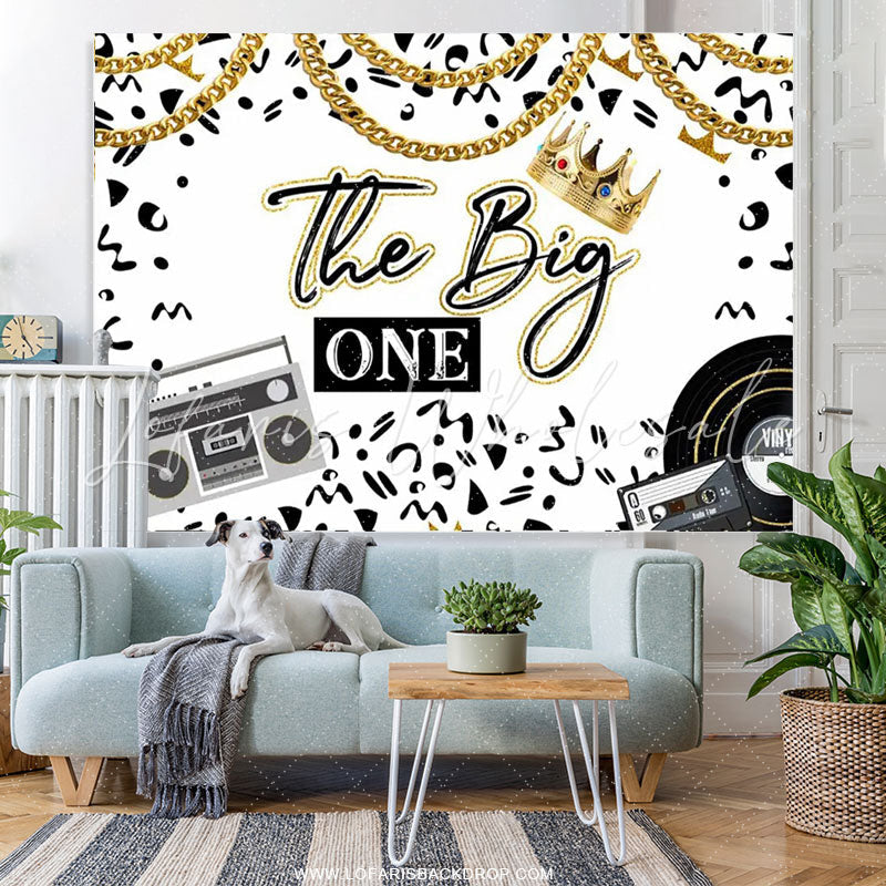 Lofaris The Big One Crown Hip Hop Boys Old School 1st Birthday Backdrop