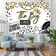 Lofaris The Big One Crown Hip Hop Boys Old School 1st Birthday Backdrop
