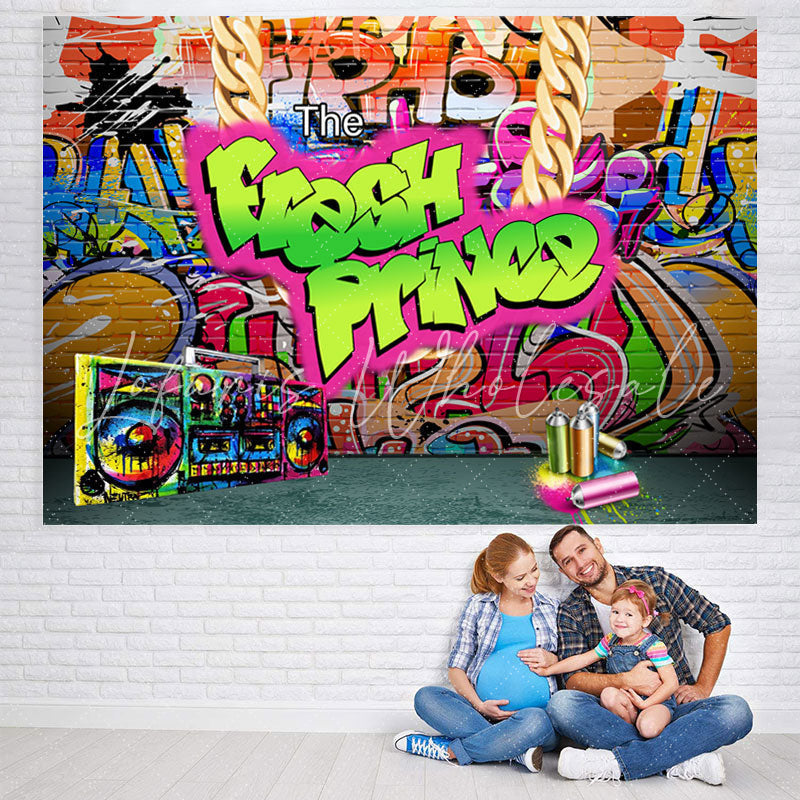 Lofaris The Fresh Prince Colorful Brick Baby Shower Backdrop