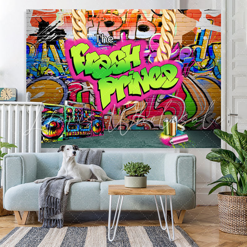 Lofaris The Fresh Prince Colorful Brick Baby Shower Backdrop