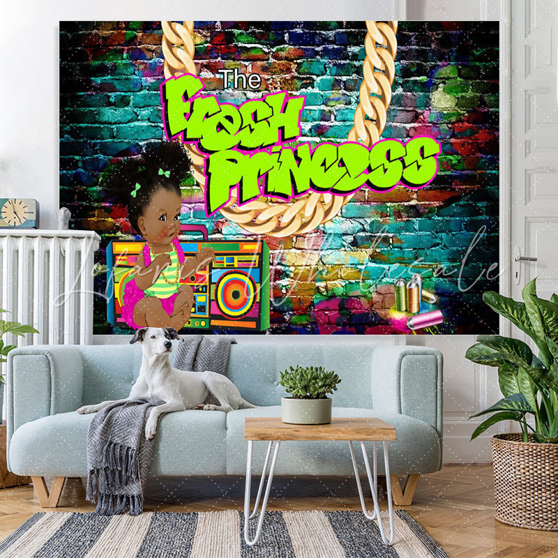 Lofaris The Fresh Princess Colorful Brick Baby Shower Backdrop