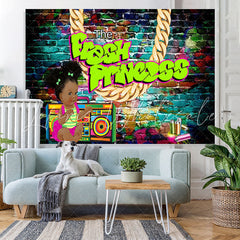 Lofaris The Fresh Princess Colorful Brick Baby Shower Backdrop
