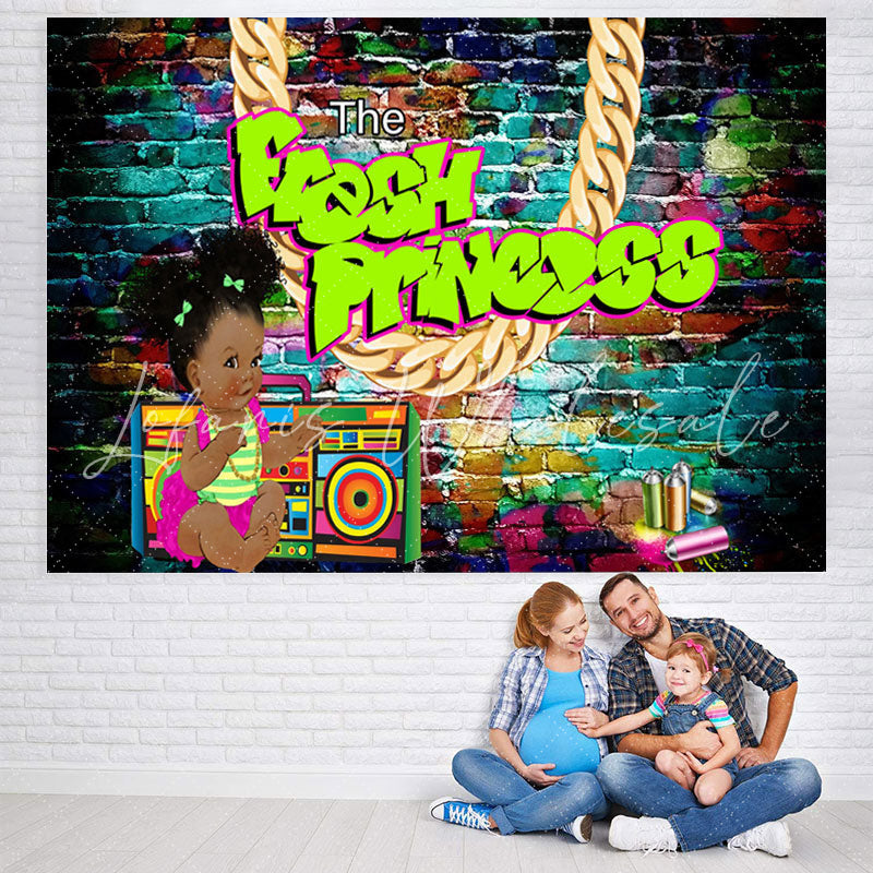 Lofaris The Fresh Princess Colorful Brick Baby Shower Backdrop