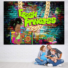 Lofaris The Fresh Princess Colorful Brick Baby Shower Backdrop