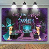 Lofaris They Are Magical Twins Purple Baby Shower Backdrop