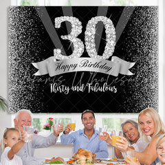 Lofaris Thirty and Fabulous Silver Bokeh 30th Birthday Backdrop