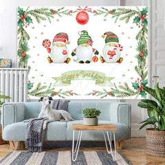 Lofaris Three Lovely Santas Christmas themed Birthday Backdrop